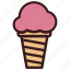 cone, ice, ice cream, waffle 