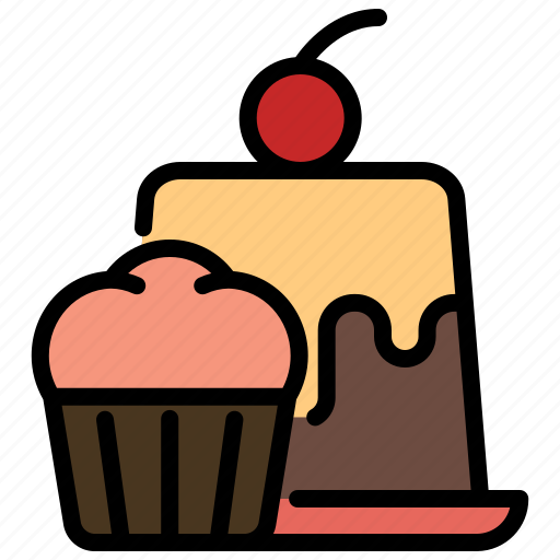 Dessert, cake, muffin, pudding, cherry icon - Download on Iconfinder
