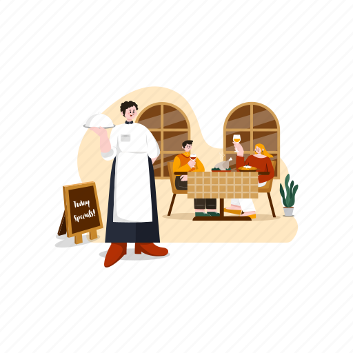 Waiter, waitress, server, chef, fast food, barista, line cook illustration - Download on Iconfinder