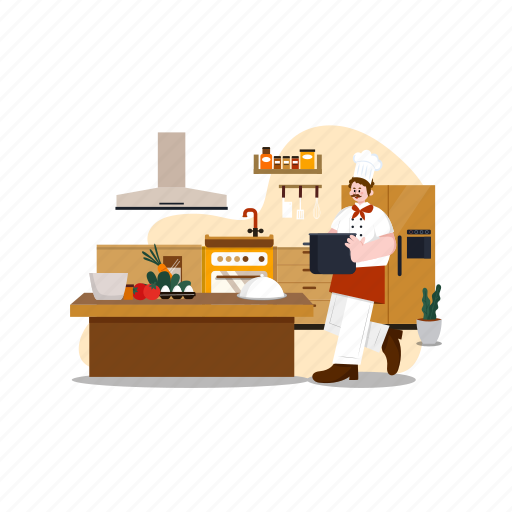 Waiter, waitress, server, chef, fast food, barista, line cook illustration - Download on Iconfinder