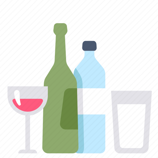 Alcohol, bottle, drink, glass, water, wine icon - Download on Iconfinder
