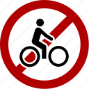 biking, is, not, allowed, forbidden, prohibited, sign, road, traffic