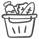 groceries, supermarket, shopping, basket, supplies, grocery, goods, food