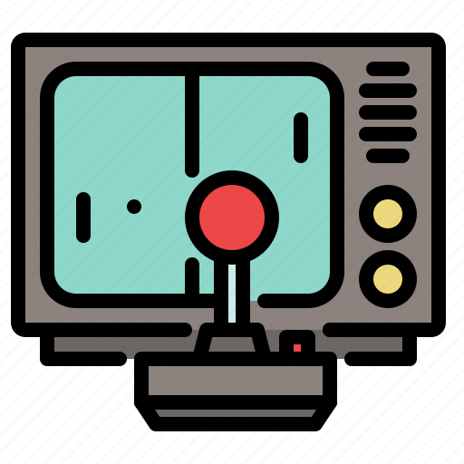 Colored, games, joystick, play, pong, retro, tv icon - Download on Iconfinder