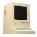 retro, vintage, computer, desktop, monitor, technology, hardware, keyboard, nostalgia