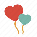 ballon, heart, love, party