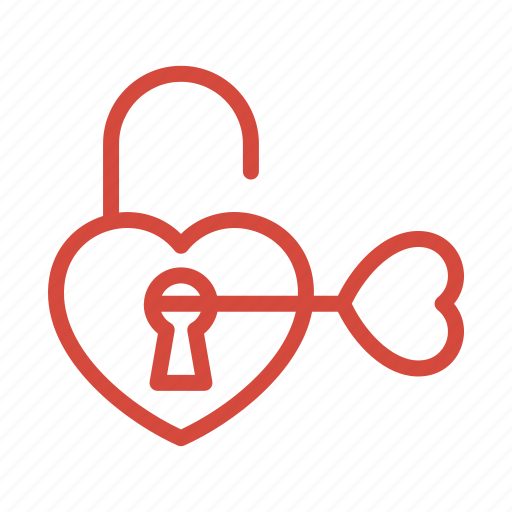 Love, heart, key, unlock icon - Download on Iconfinder