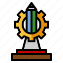 trophy, industrial, engineering, award, cogwheel