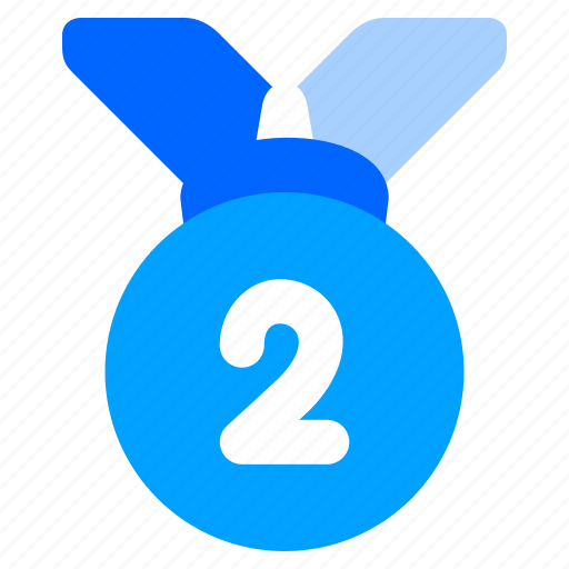 Silver, medal, second, two, winner, competition icon - Download on Iconfinder