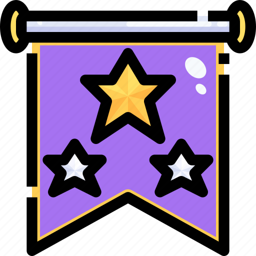 Flag, flags, label, lace, star, stars, sticker icon - Download on Iconfinder