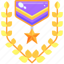 badge, competition, emblem, insignia, laurel, medal, prize