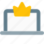 crown, laptop, rewards, screen 