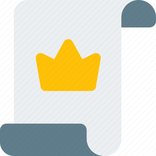Crown, paper, rewards, document icon - Download on Iconfinder