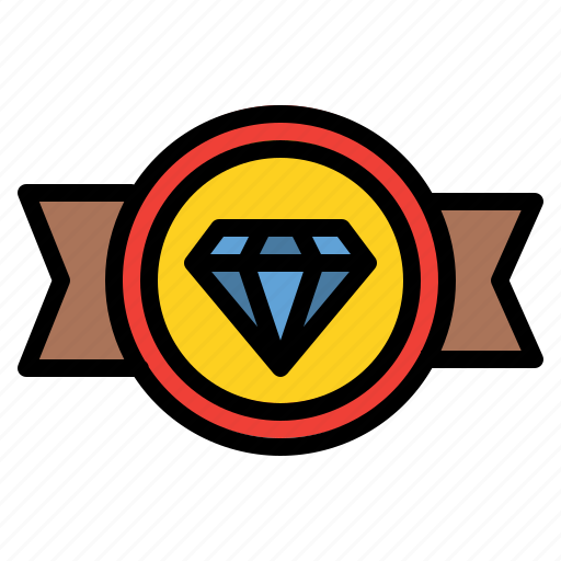 Badge, diamond, quality, rank, reward icon - Download on Iconfinder