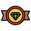 badge, diamond, quality, rank, reward 