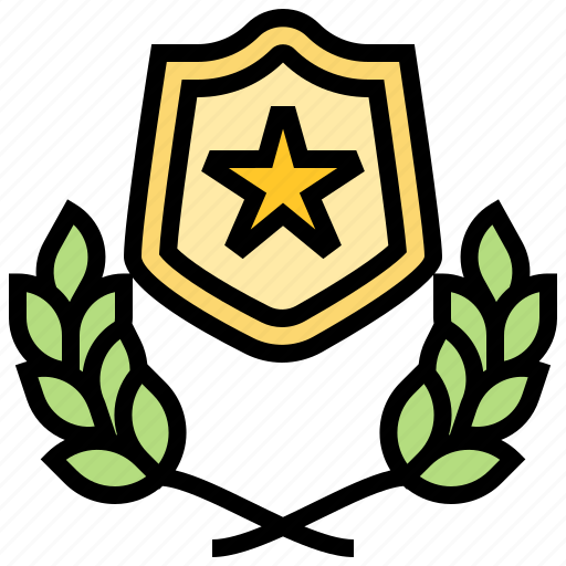 Badge, guard, laurel, shield, wreath icon - Download on Iconfinder