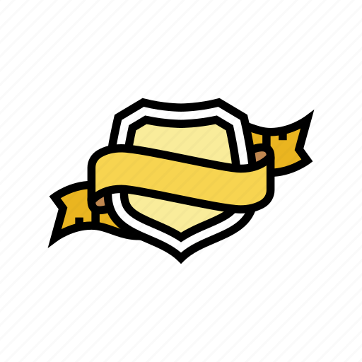 Emblem, ribbon, banner, red, gift, label icon - Download on Iconfinder