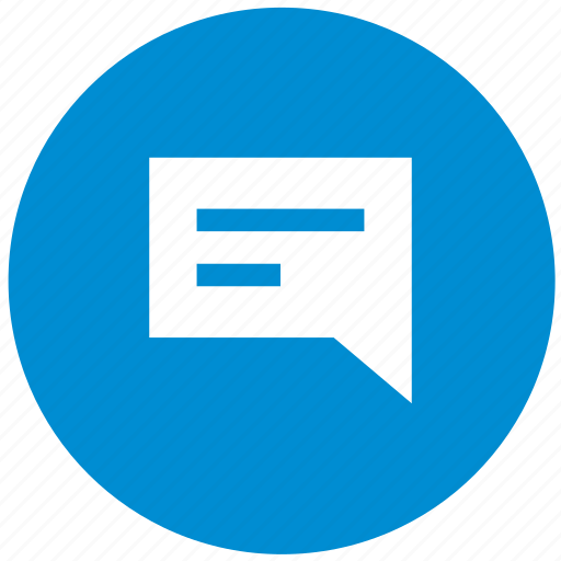 Blue, comment, dialog, message, round, speach, text icon - Download on Iconfinder
