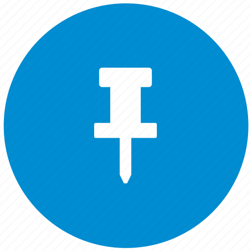 Add, blue, instrument, notice, pin, pointer, round icon - Download on Iconfinder