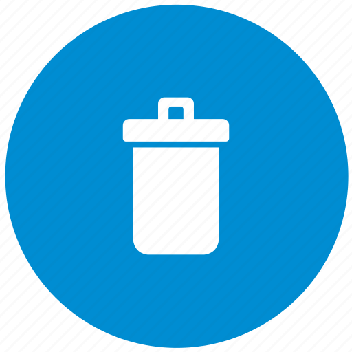 Blue, delete, files, garbage, round, trasn icon - Download on Iconfinder