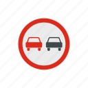 car, circle, forbidden, no, overtaking, road, traffic