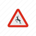 animal, danger, deer, road, safety, traffic, warning
