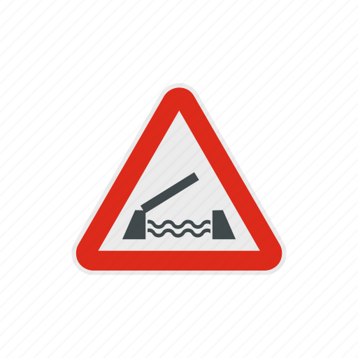 Bridge, danger, road, traffic, triangle, warning, water icon - Download on Iconfinder