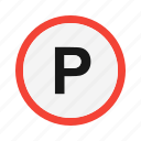 parking, sign, road