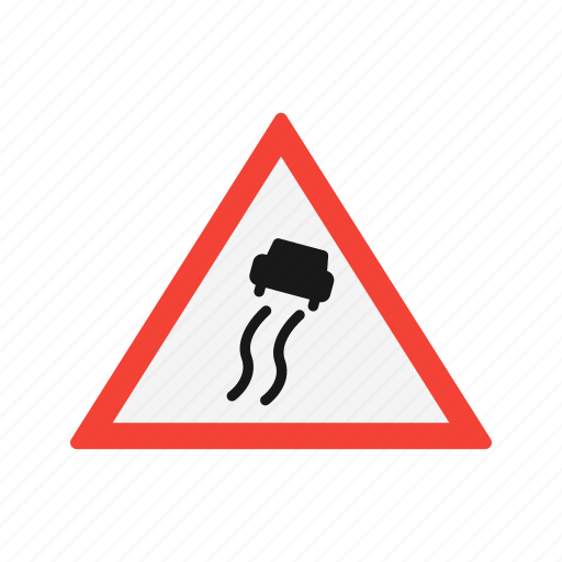 Road, sign, road sign, slippery icon - Download on Iconfinder