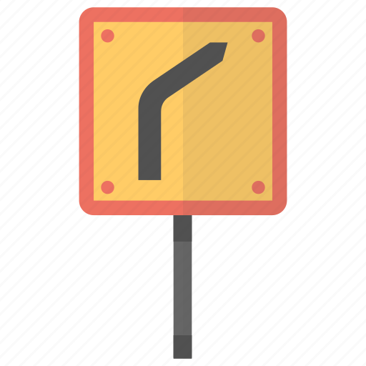 Dangerous curve, hazard warning, right curve, traffic sign, traffic warning icon - Download on Iconfinder