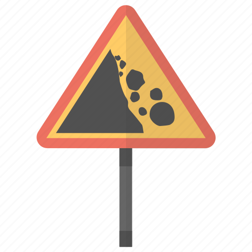 Falling rocks, road safety, road sign, traffic sign, traffic signal icon - Download on Iconfinder