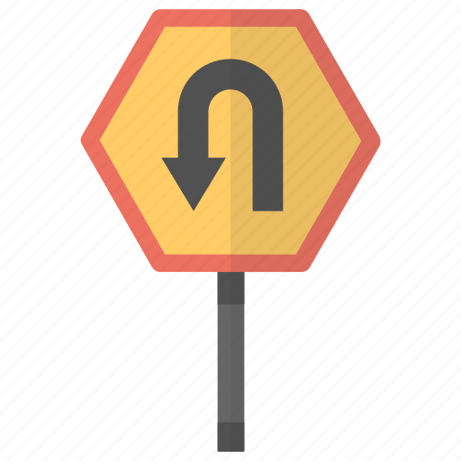No left, no u turn, road sign, traffic sign, traffic warnings icon - Download on Iconfinder