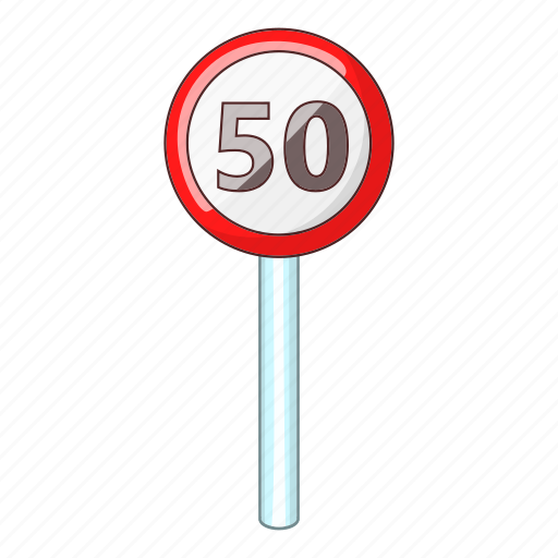 Fifty, road, sign, speed icon - Download on Iconfinder