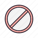 ban, block, forbidden, prohibited