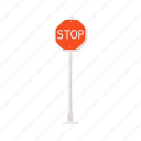 stop, flat, icon, sign, road, traffic, transportation, highway, direction
