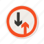 oncoming, flat, icon, sign, road, traffic, transportation, highway, direction 