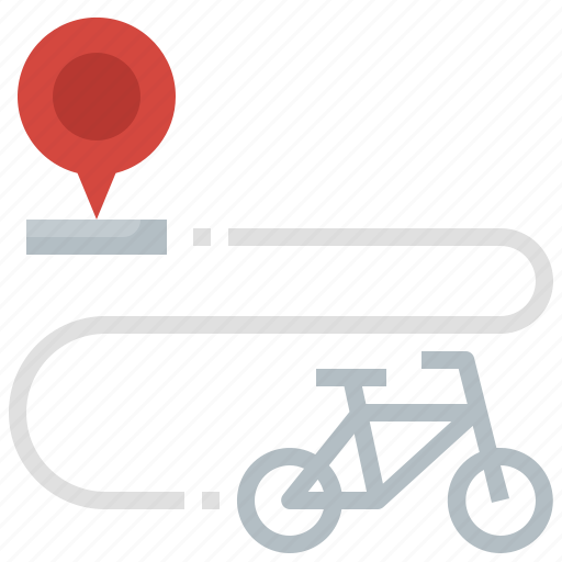 Bike, destination, journey, path, pin, tour icon - Download on Iconfinder