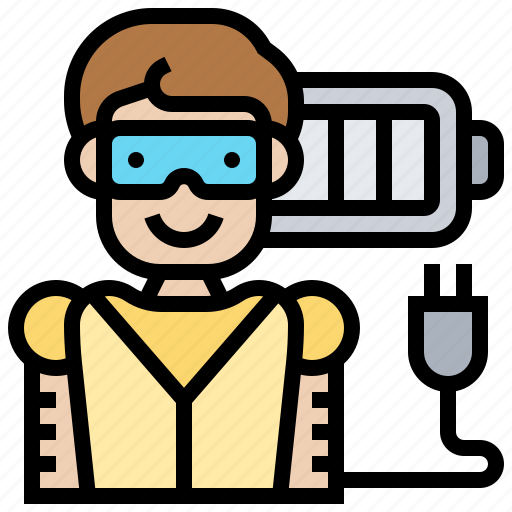 Batter, plugin, power, rechargeable, robot icon - Download on Iconfinder