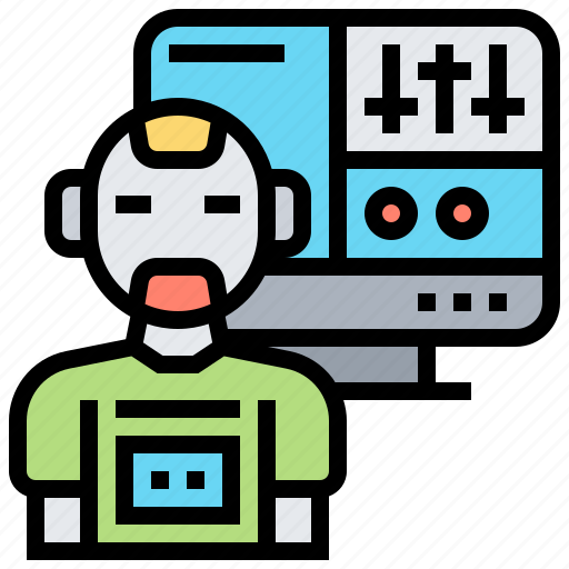 Control, engineer, monitor, robot, station icon - Download on Iconfinder