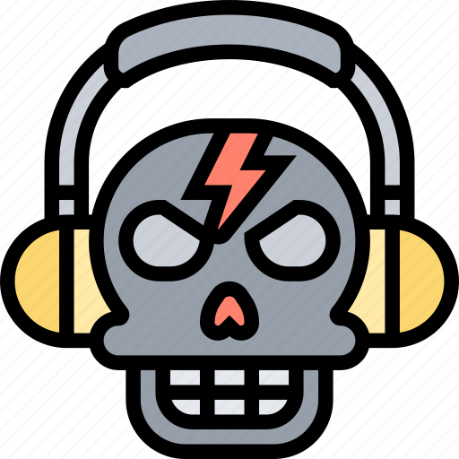 Headphone, skull, audio, rock, listen icon - Download on Iconfinder