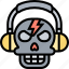 headphone, skull, audio, rock, listen 