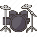 drum, set, music, beat, rock