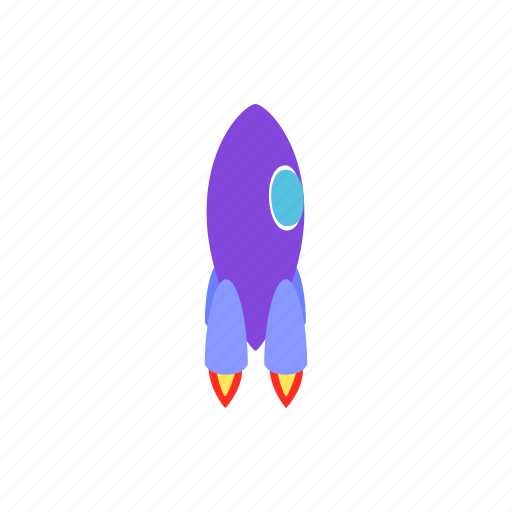 Blog, isometric, launch, purple, rocket, ship, spaceship icon - Download on Iconfinder