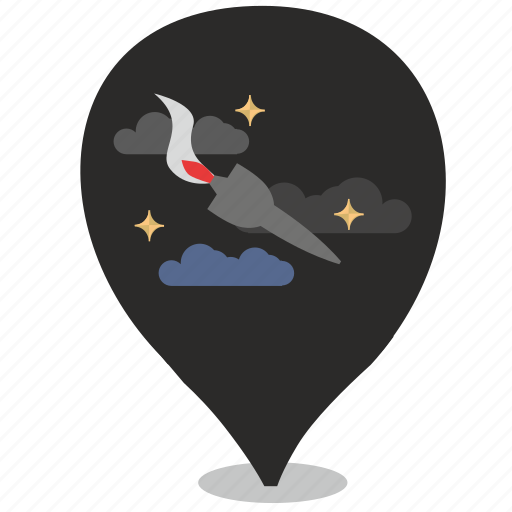 Bomb, clouds, night, pointer, rocket, stars, terrorist icon - Download on Iconfinder