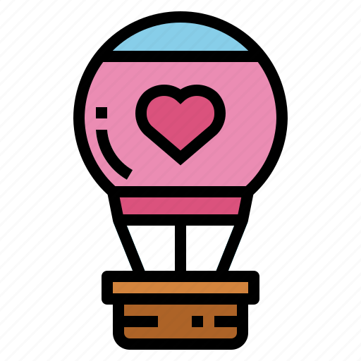 Air, balloon, flight, heart, hot, transportation icon - Download on Iconfinder