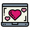 computer, heart, laptop, screen