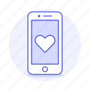 heart, notification, online, phone, application, romance, dating, love, smartphone