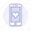 heart, notification, online, phone, application, romance, dating, love, smartphone 