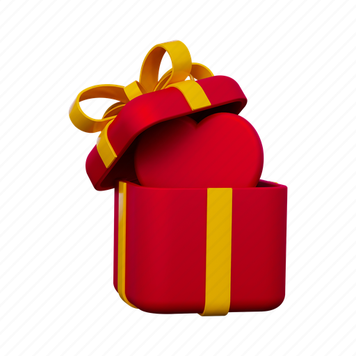 Png, gift box, birthday, present, love, romance, heart 3D illustration - Download on Iconfinder