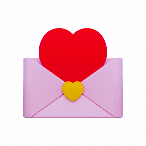 .png, love letter, romance, valentines, wedding, love, heart 3D illustration - Download on Iconfinder